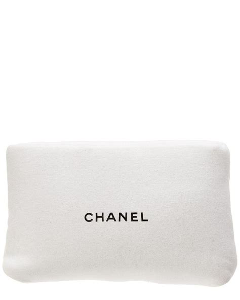 white chanel makeup bag